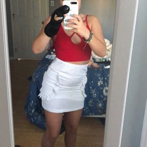 romeo and juliet white skirt with black seams